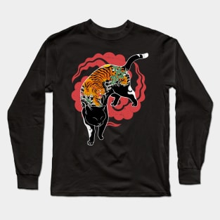 tiger tattoo cat Long Sleeve T-Shirt